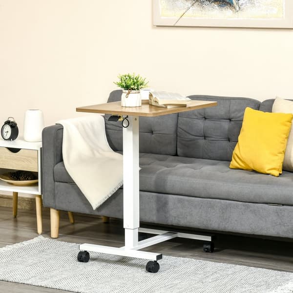 Stående Skrivebord, 65x48x70-110 cm, Naturlig Hvid