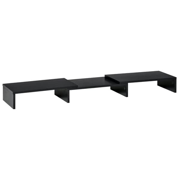 Monitorstand, 80-117x23.5x10 cm, Sort