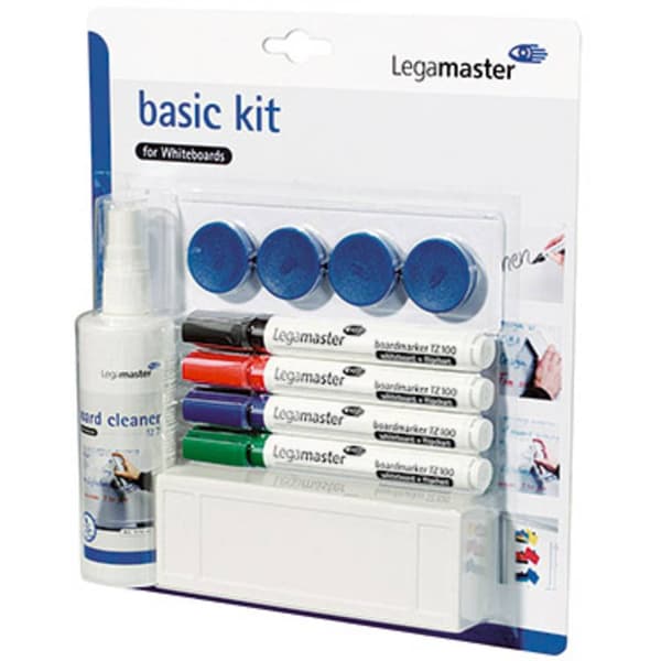 Legamaster basic Kit for Whiteboards 7-125100 Whiteboardmarker Svart, Blå, Röd, Grön inkl.tavelsudd, rengöring, magnete