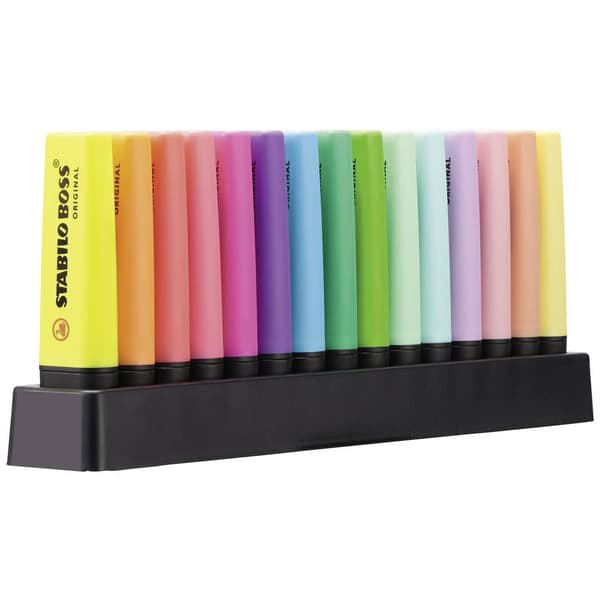 STABILO Textmarker BOSS® ORIGINAL 7015-01-5 Olikfärgat sorterade 2 mm, 5 mm 15 st