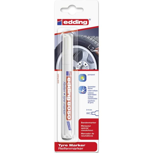 Edding 8050 4-8050049 Däckpenna Vit 2 mm, 4 mm