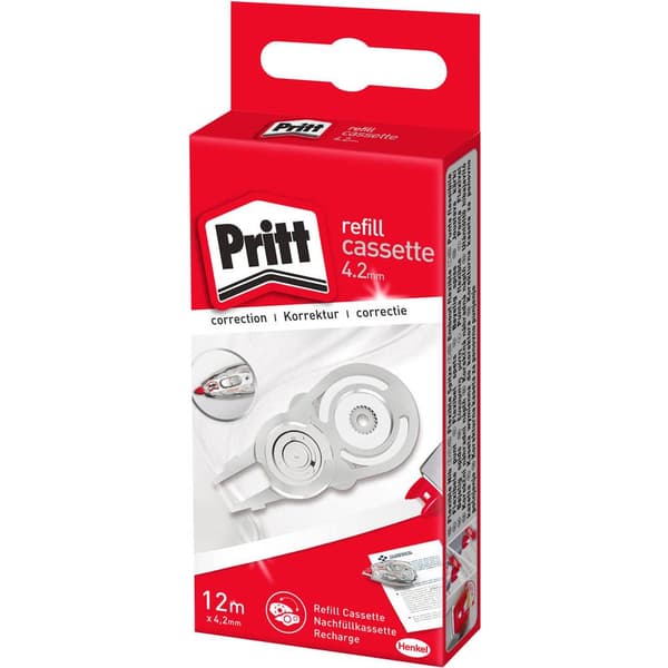 Pritt Refillkassett korrigeringsrulle refill cassette 4.2 mm Vit 12 m 1 st