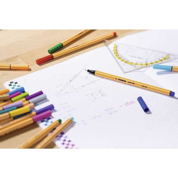 STABILO point 88 8820 Fineliner Gul, Orange, Röd, Mörkröd, Rosa, Violett, Lila, Blå, Ljusblå, Mellanblå, Turkosblå, Grö