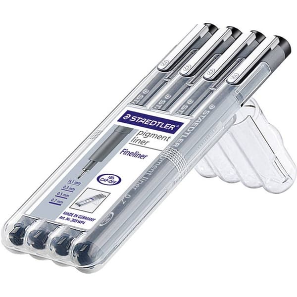 Staedtler pigment Liner svart 4-pack