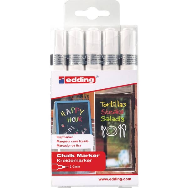 Edding 4095 4-4095-5049 Märkkrita Vit, Vit, Vit, Vit, Vit 2 mm, 3 mm