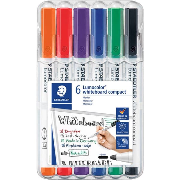 Staedtler Lumocolor 341 WP6 Whiteboardmarker Sorterade (färgval inte möjligt) 1 st