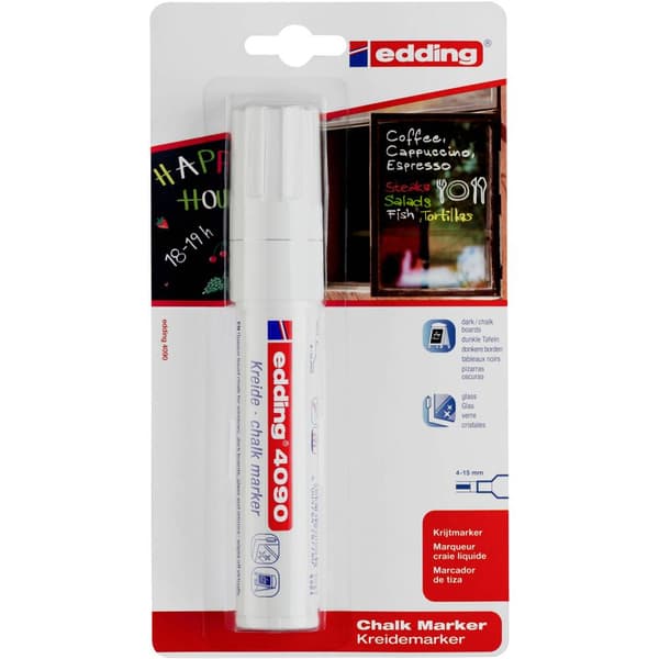 Edding 4090 4-4090-1-1049 Märkkrita Vit 4 mm, 15 mm