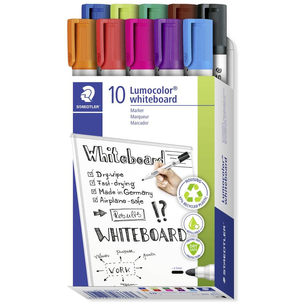 Staedtler Whiteboardmarker Lumocolor® whiteboard marker 351 Röd, Orange, Lila, Blå, Grön, Brun, Svart, Ljusgrön, Ljusbl