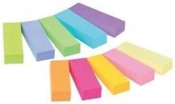 Post-it® Notes Marker Strips, Canary Yellow™, Neon Yellow, Neon Orange, Ultra Fuchsia, Light Cherry, Neon Green, Emerald Green, Aquawave, Poppy, Light