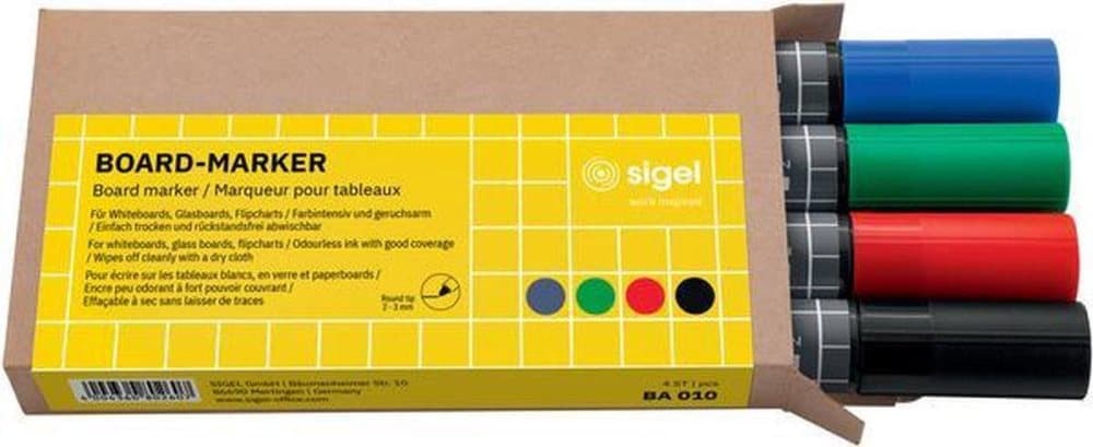 Whiteboardmarkör Sigel 4 färg - svart/blå/röd/grön
