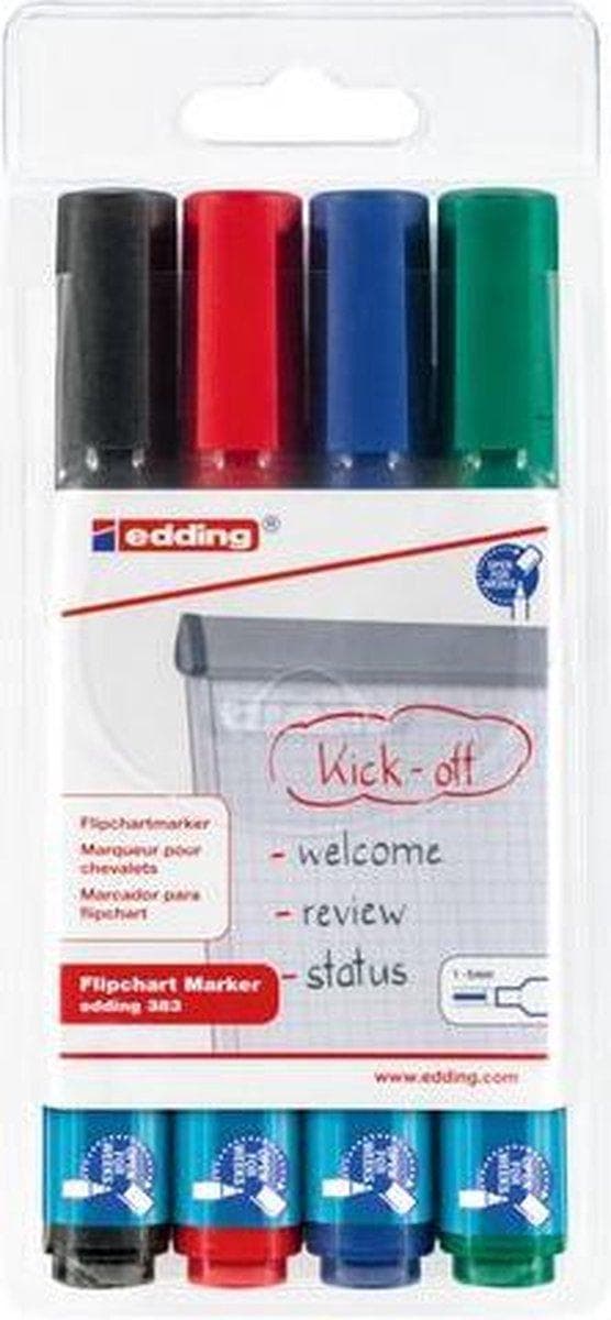 edding blädderblocksmarkör 383 1 - 5 mm, assorterad (förpackning om 4)