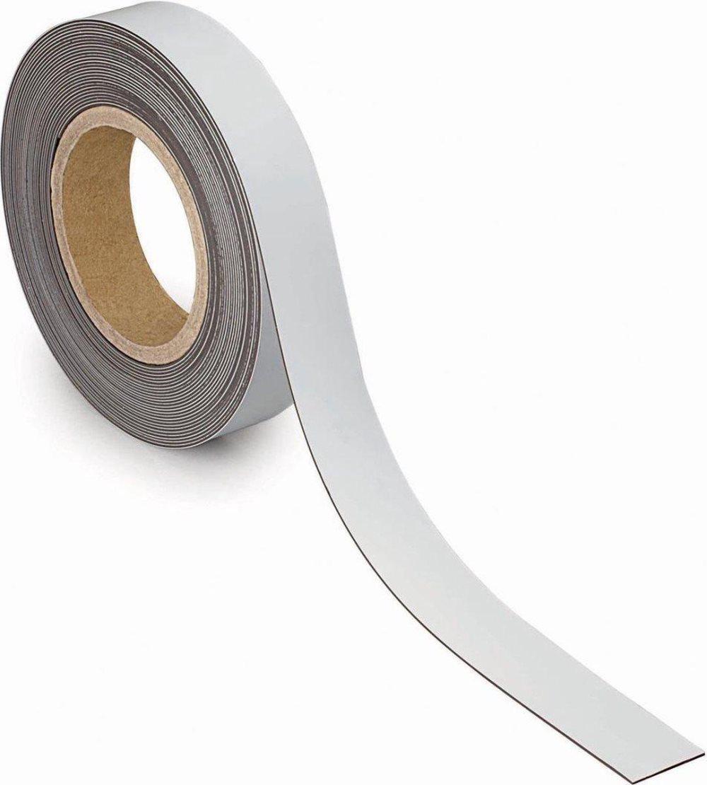 Maul Magnet Etikettband - 10 mtr x 30 mm - Vit