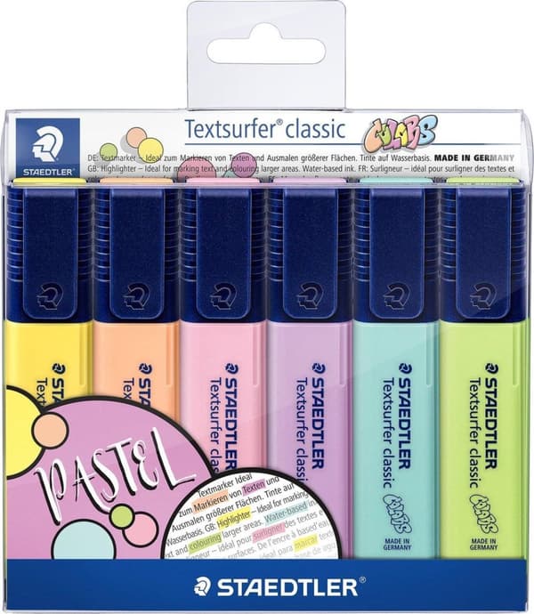 Textsurfer klassisk highlighter - sæt 6 stk ny