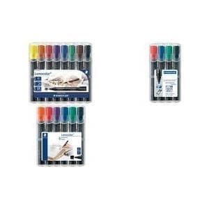 STAEDTLER 350 WP6 Lumocolor permanent markör, påfyllningsbar, mejselspets, låda med 6 färger