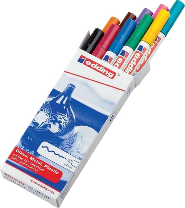 Edding 751 färgmarkör 1 - 2 mm rund assorterad 10 st