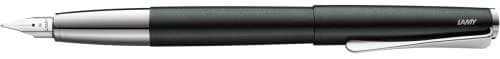 LAMY studio reservoarpenna 069 - reservoarpenna gjord av rostfritt stål i svartgrön lackfinish med ett polerat rostfritt stål grepp - polerat silver s