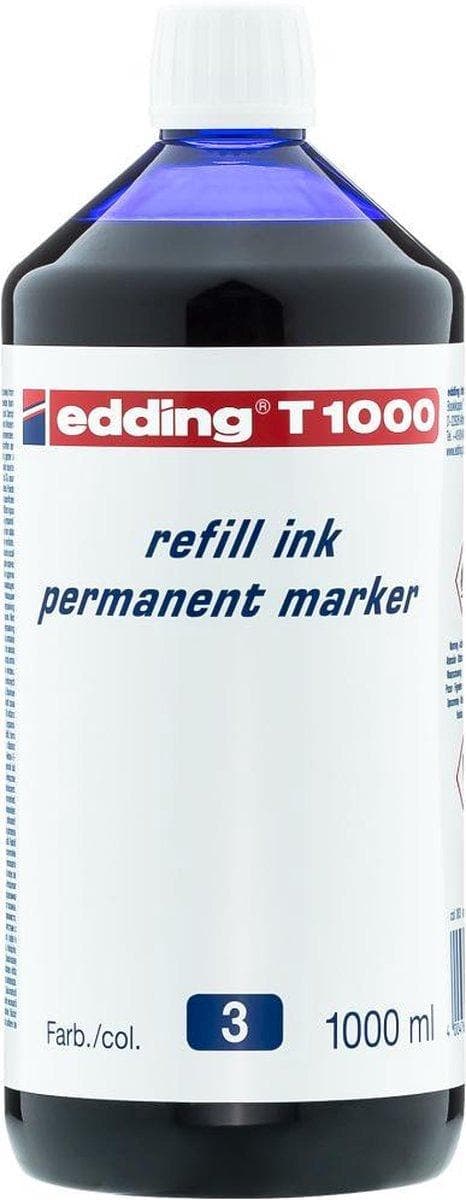 Edding refill bläck för permanenta markörer - 1000ml - Blå