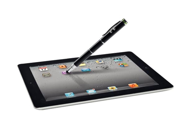 Leitz 4-i-1 stylus med pen - blød spids - laserpointer og LED-lampe - sort