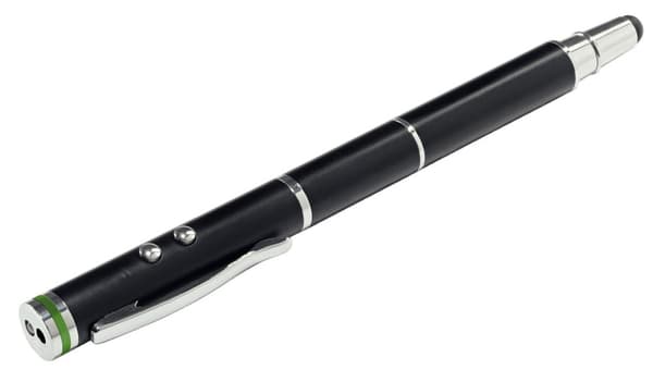 Leitz 4-i-1 stylus med pen - blød spids - laserpointer og LED-lampe - sort
