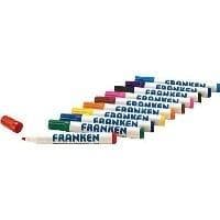 FRANKEN white board markör rund sp. rusa ca 2-6mm pigmentbläck torrtorkbar färg.sort. svart röd blågrön 10 stycken (Z1901)
