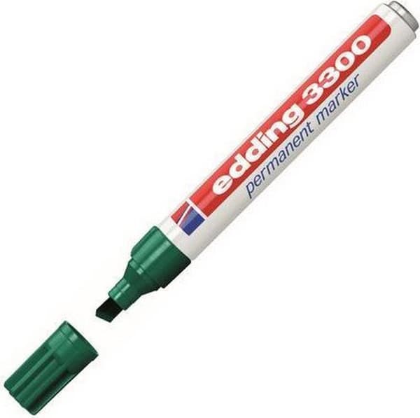 edding 3300 Permanent Marker, Mejselspets, 1 - 5 mm, Grön (kartong med 10)