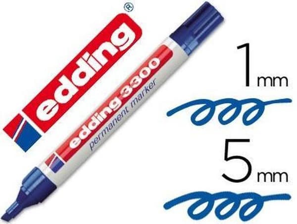 edding 3300 Permanent Marker, Mejselspets, 1 - 5 mm, Blå (kartong med 10 st)