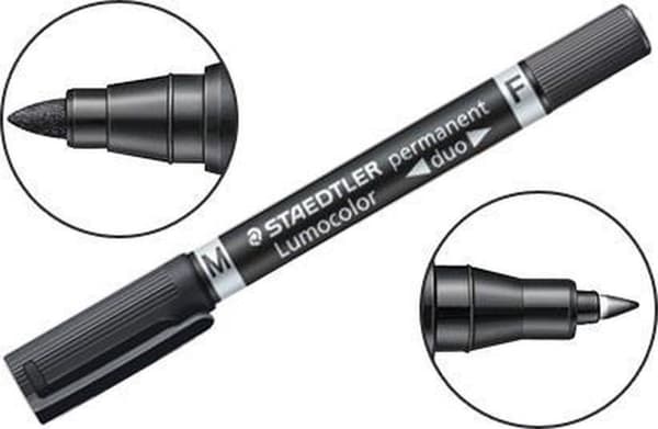 STAEDTLER Lumocolor permanent duo 348 Highlighter Svart - 10 st