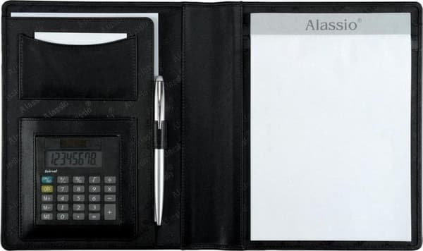 Skriveetui i kunstlæder Alassio Bormio A5 sort JU-43004-1