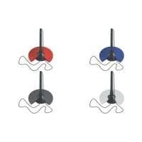 helit kuglepenholder, sort-lysgrå med sort forkromet metalkæde, lavet af polystyren (H6359098)