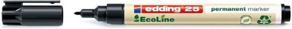edding 25 EcoLine Permanent Marker, Rund spets, 1 mm, Svart