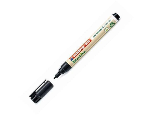 edding 25 EcoLine Permanent Marker, Rund spets, 1 mm, Svart