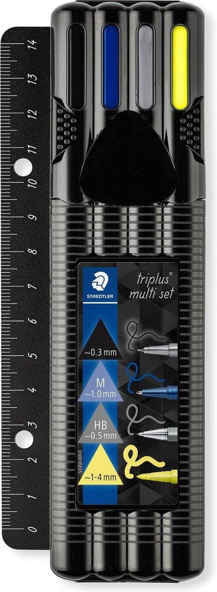 triplus multi sæt sort boks 4 stk + målestok