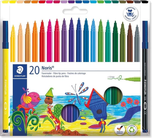 Staedtler Filtpen Noris 326, 20 tuscher i papæske