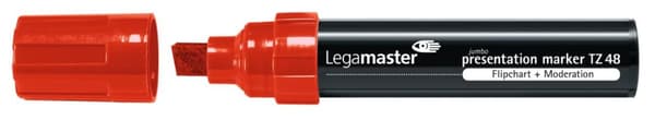 Legamaster JUMBO TZ 48. Skrivefarver: Rød, Tiptype: Mejsel, Farve på produkt: Sort, Rød. Vægt: 45 g, Emballagebredde: 155 mm, Emballagedybde: 30 mm. A