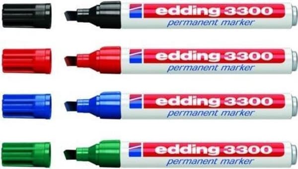 Edding 3300 - permanent markör - med lutande spets - diverse - set om 4