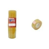 Kores - Film genomskinlig självhäftande tejp Stark genomskinlig självhäftande tejp för skolan hemmakontor 33 mm x 19 mm Paket med 8 rullar