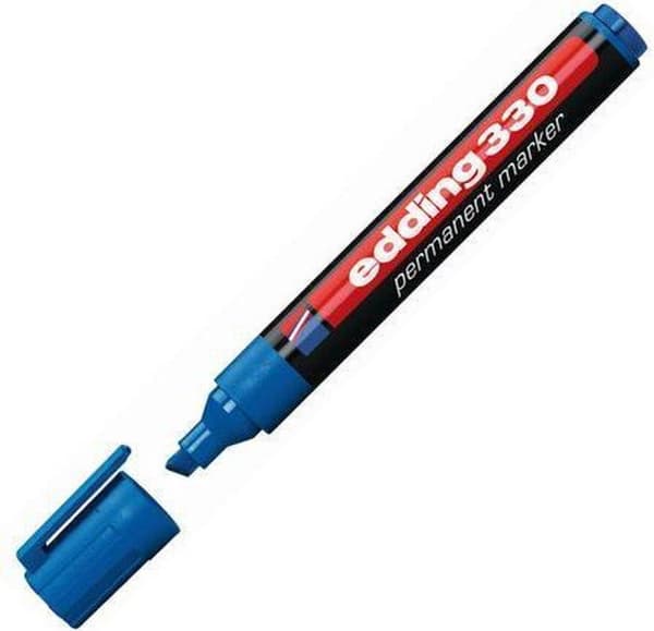 edding 330 Permanent Marker, Mejselspids, 1 - 5 mm, Blå (pakke med 10)
