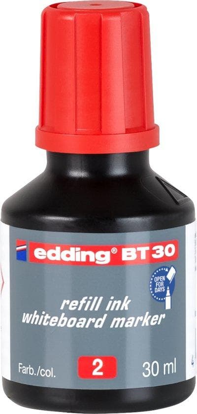 edding BT 30 refill bläck - för kartongmarkör, 30 ml, röd (4-BT30002)