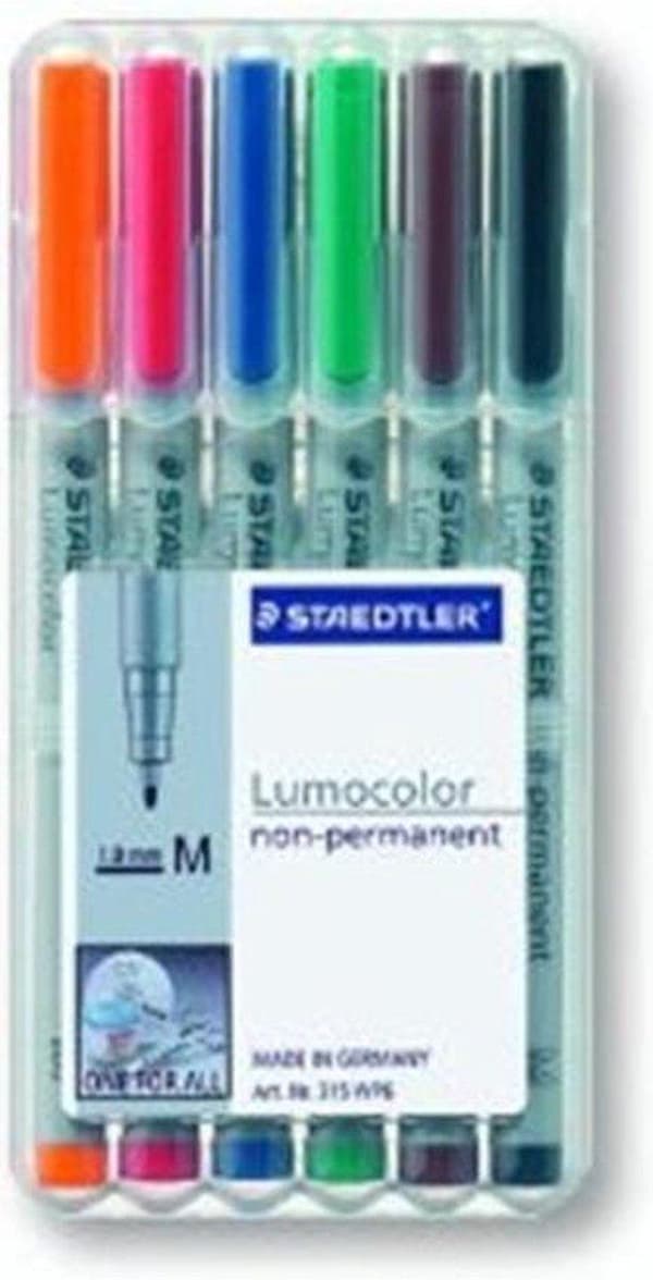 Lumocolor M ikke-permanent - Æske 6 stk