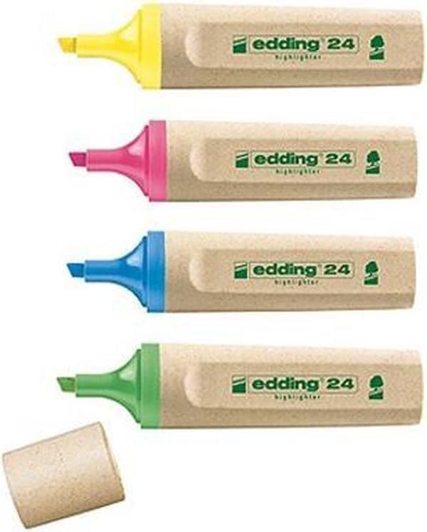 Edding Highlighter E-24 Ecoline Gul Orange Grøn Pink 2 Mm 5 Mm