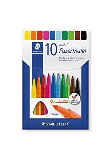 STAEDTLER Triplus farve fiber-spids penne, ergonomisk trekantet form, stabil, trykfast 1,00 mm spids, tør sikker, polypropylen skaft, hætte med luftka