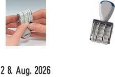 trodat datumstämpel 1010, tryckstorlek: 4 x 26 mm, blå - för marknaden: D / A / L / CH - 1 st (74350)