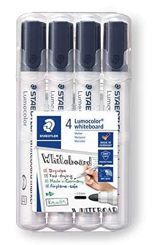 4 STAEDTLER 351WP4-9X tavlemarkør sort 2,0 mm