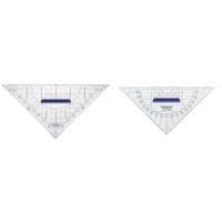 STAEDTLER Geodreieck Mars, hypotenusa 220 mm, kristallklar, gjord av akryl, med bläckknoppar, avtagbart handtag (568 35)