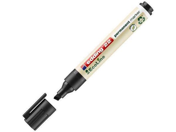 edding 22 EcoLine Permanent Marker, Mejselspets, 1 - 5 mm, Assorted (paket med 4)