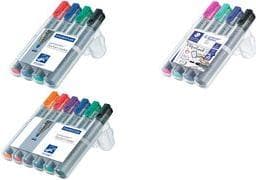STAEDTLER Lumocolor blädderblocksmarkör 356, etui om 4 Linjebredd: 2,0 mm, kulspets, påfyllningsbar, DRY SAFE, - 1 st (356 WP4-1)