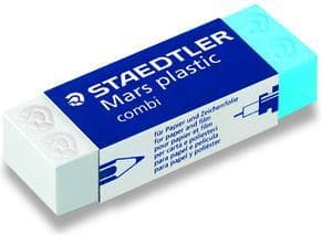 STAEDTLER suddgummi Mars® plastkombi, med kartongfodral, plast, blå/vit 1 st (526 508)