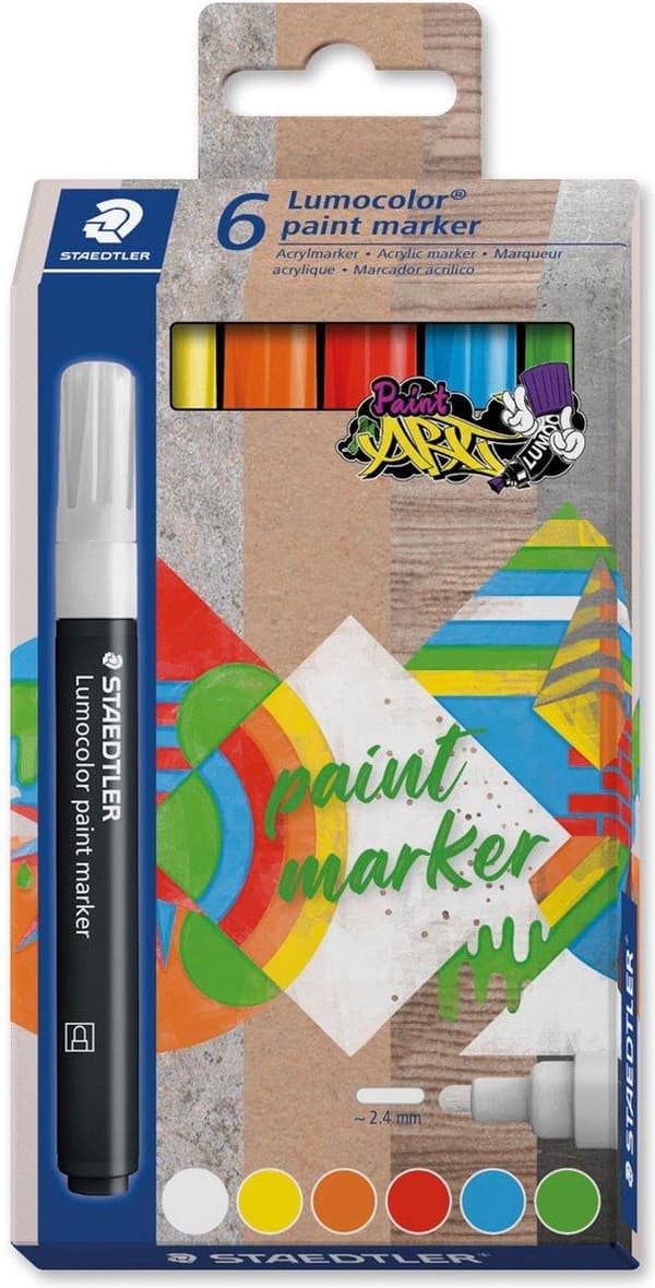 Staedtler Lumocolor malertusch, sæt med 6 stk