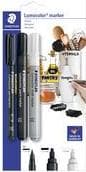 STAEDTLER Lumocolor markörsats, blisterkort med 3 st Innehåll: Lumocolor permanent markör svart (317-9), - 1 st (60 BK-7)