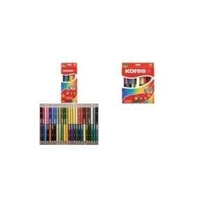 Kores "DUO" farveblyanter, æske med 24 + GRATIS spidser inkl. navnefelt, lavet af limetræ med brudsikkert bly (BB100624)